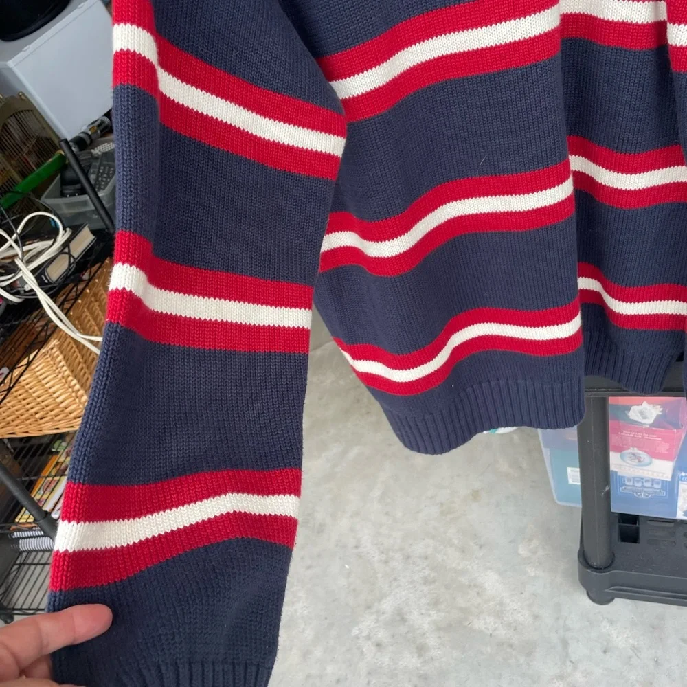 Vintage Tommy Hilfiger Heavyweight knit preppy long sleeve striped sweater Lg